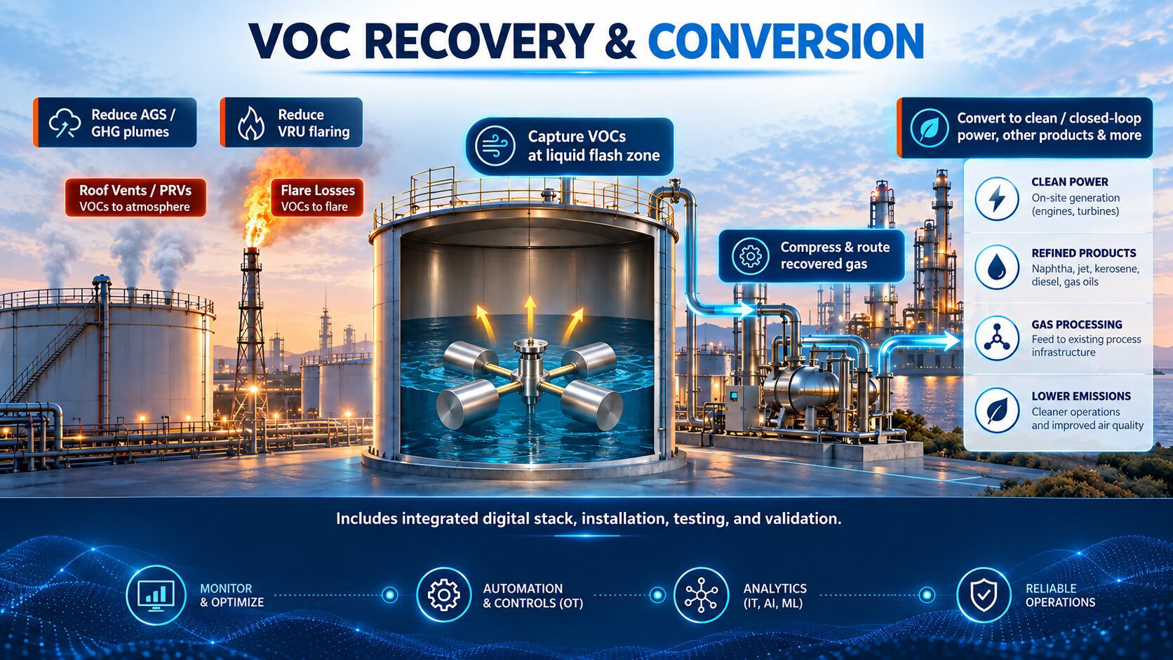 P2P VOC recovery and conversion